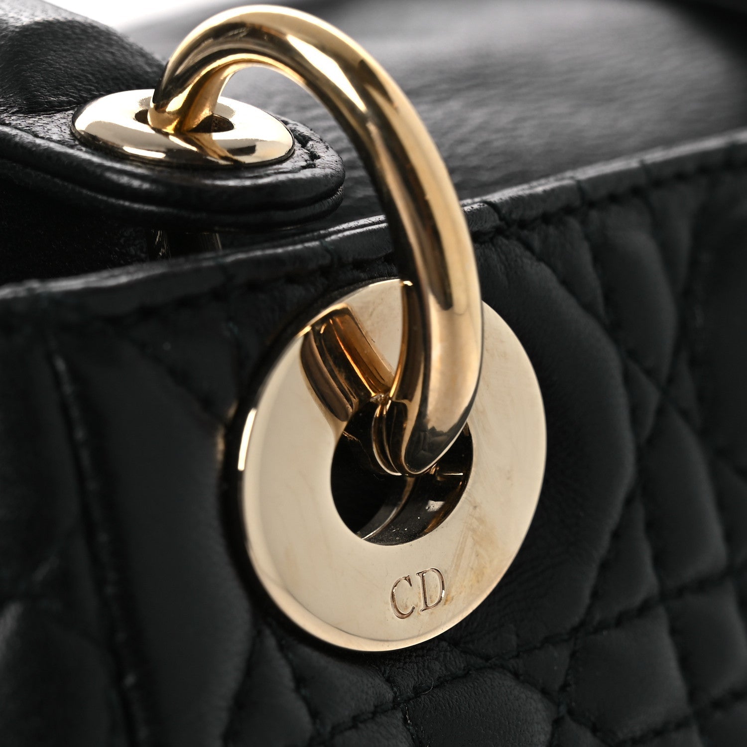 Christian Dior Lambskin Cannage Mini Lady Dior Black