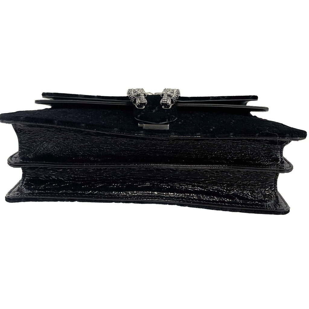 GUCCI - NEW Black / Silver Velvet Embossed GG Dionysus Small Shoulder Bag