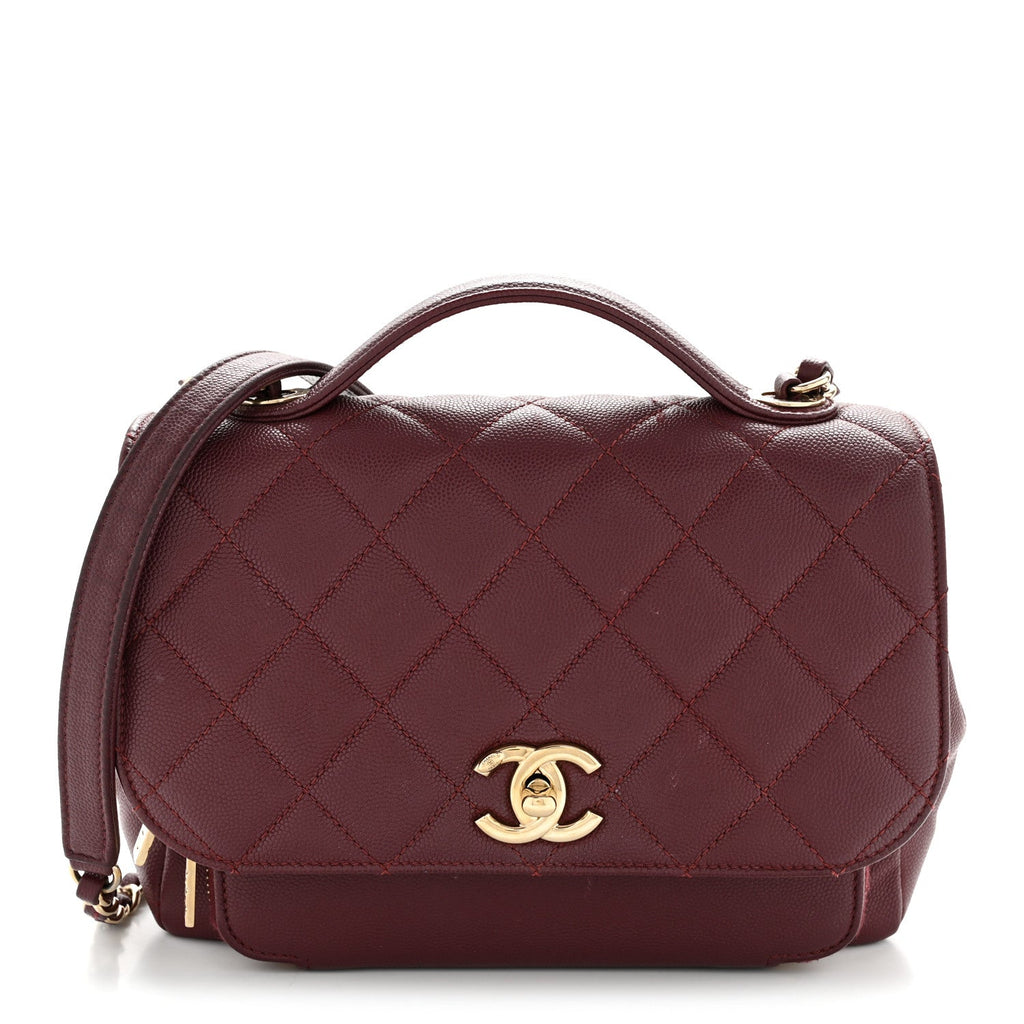 Chanel Caviar Quilted Small Business Affinity Flap Burgundy