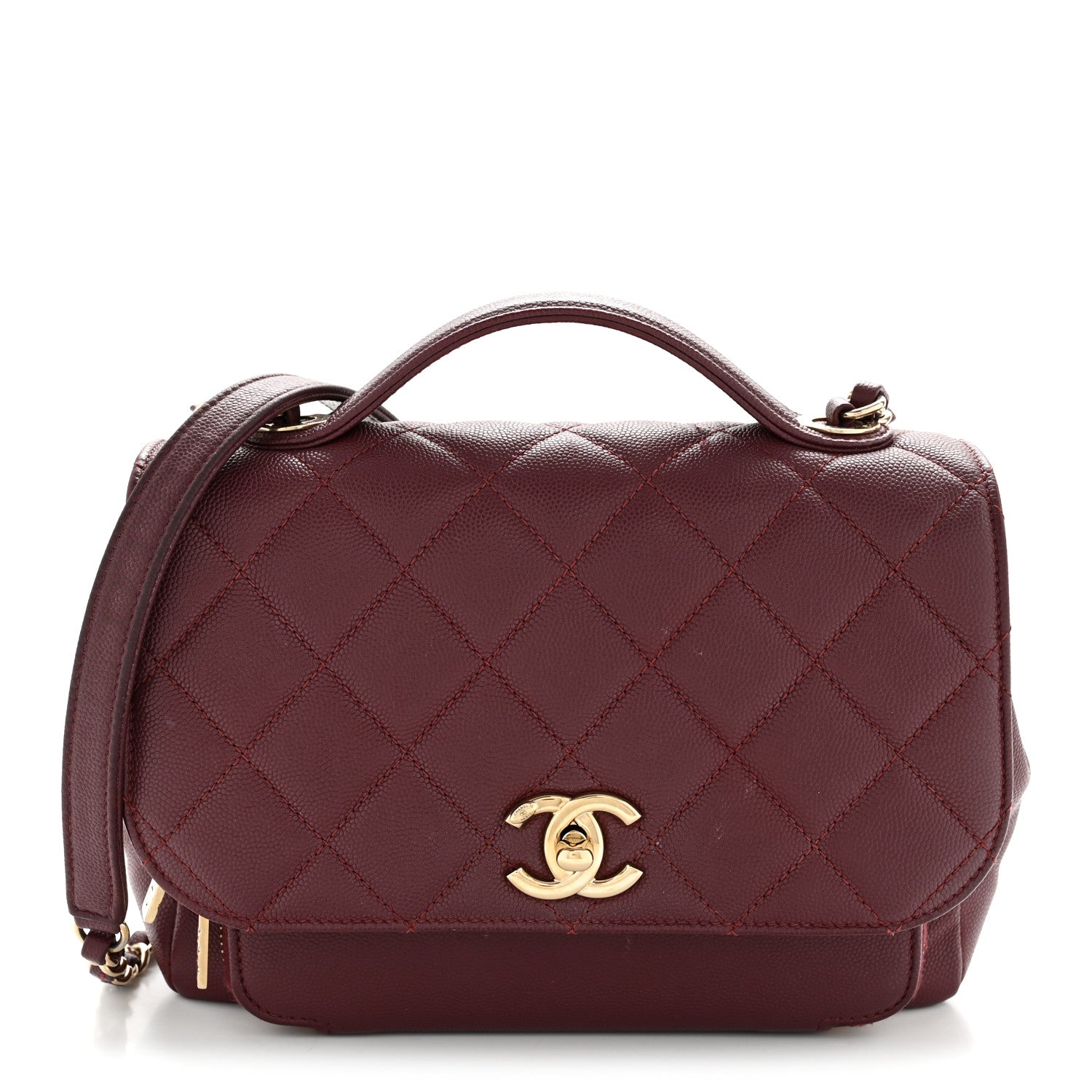 Chanel Caviar Quilted Small Business Affinity Flap Burgundy