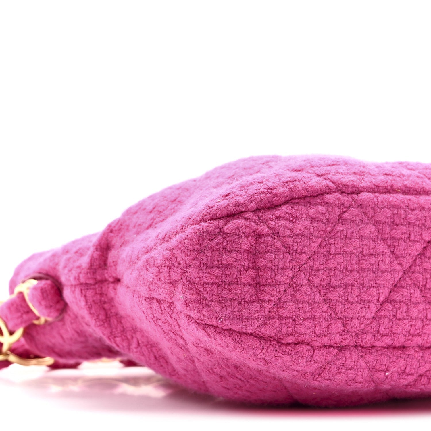 Chanel Cashmere Tweed Quilted CC Links Hobo Fuchsia