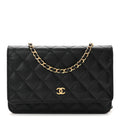 Chanel Caviar Quilted Wallet on Chain WOC Black