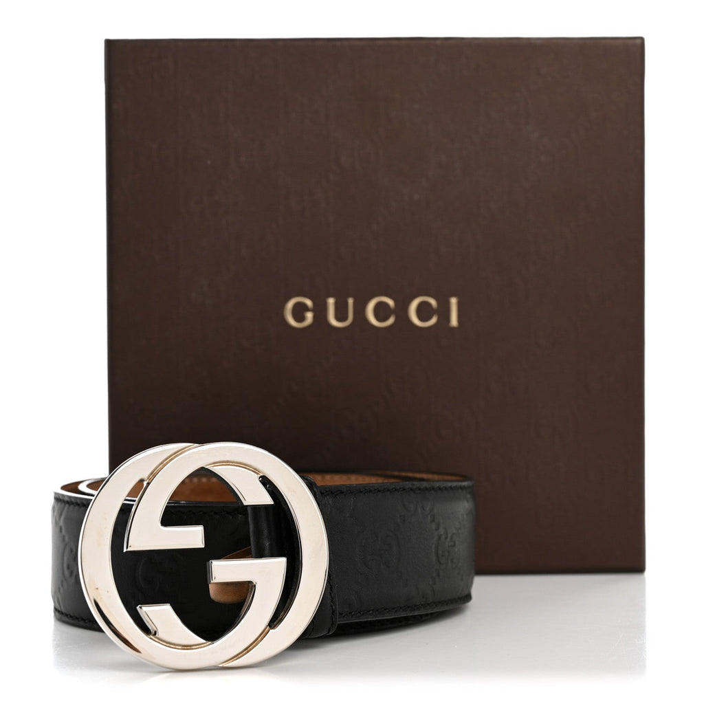 Gucci Guccissima Interlocking G Belt 85 34 Black