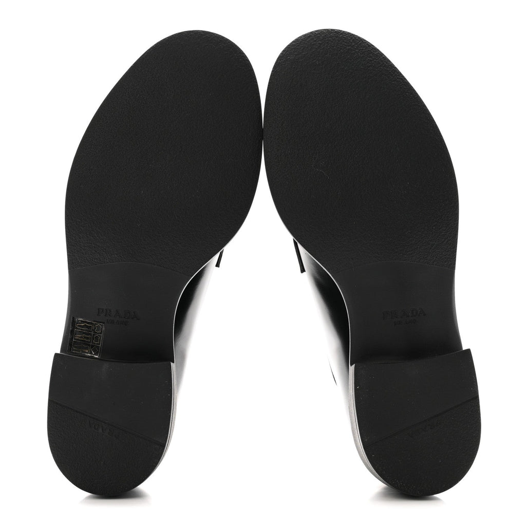 Prada Spazzolato Calzature Donna 50mm Derby Loafers 39 Black