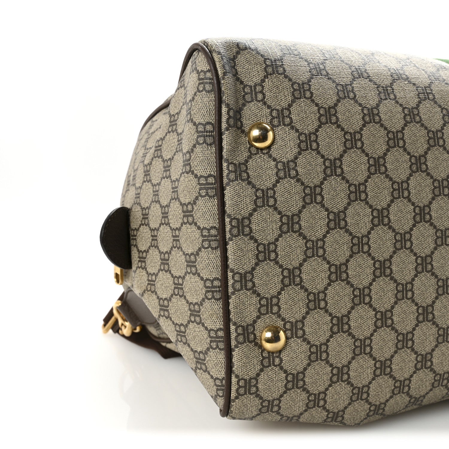 Gucci X BALENCIAGA BB Supreme Monogram Web Medium Ophidia Carry-On Duffle Bag Beige New Acero