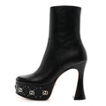 Gucci Nappa Platform Charlotte Ankle Boots 36 Black