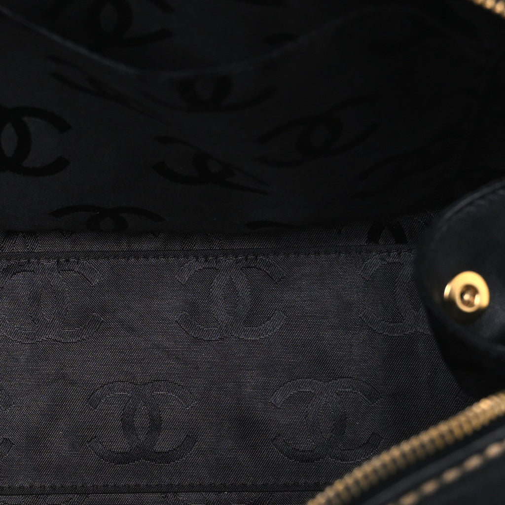 Chanel Calfskin Wild Stitch Top Handle Bag Black