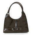 Gucci Patent Bardot Shoulder Bag Olive Green