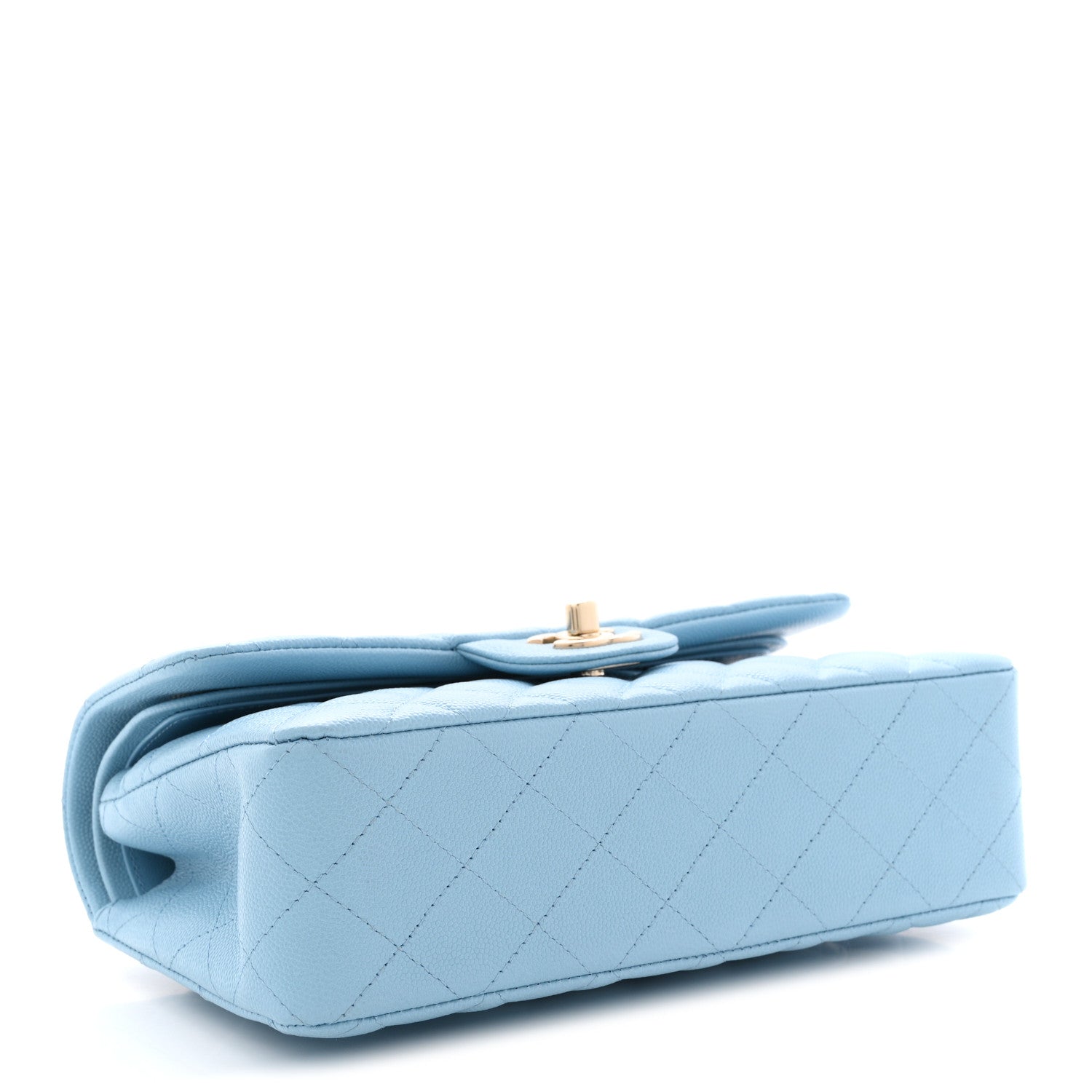 Chanel Caviar Quilted Small Double Flap Light Blue