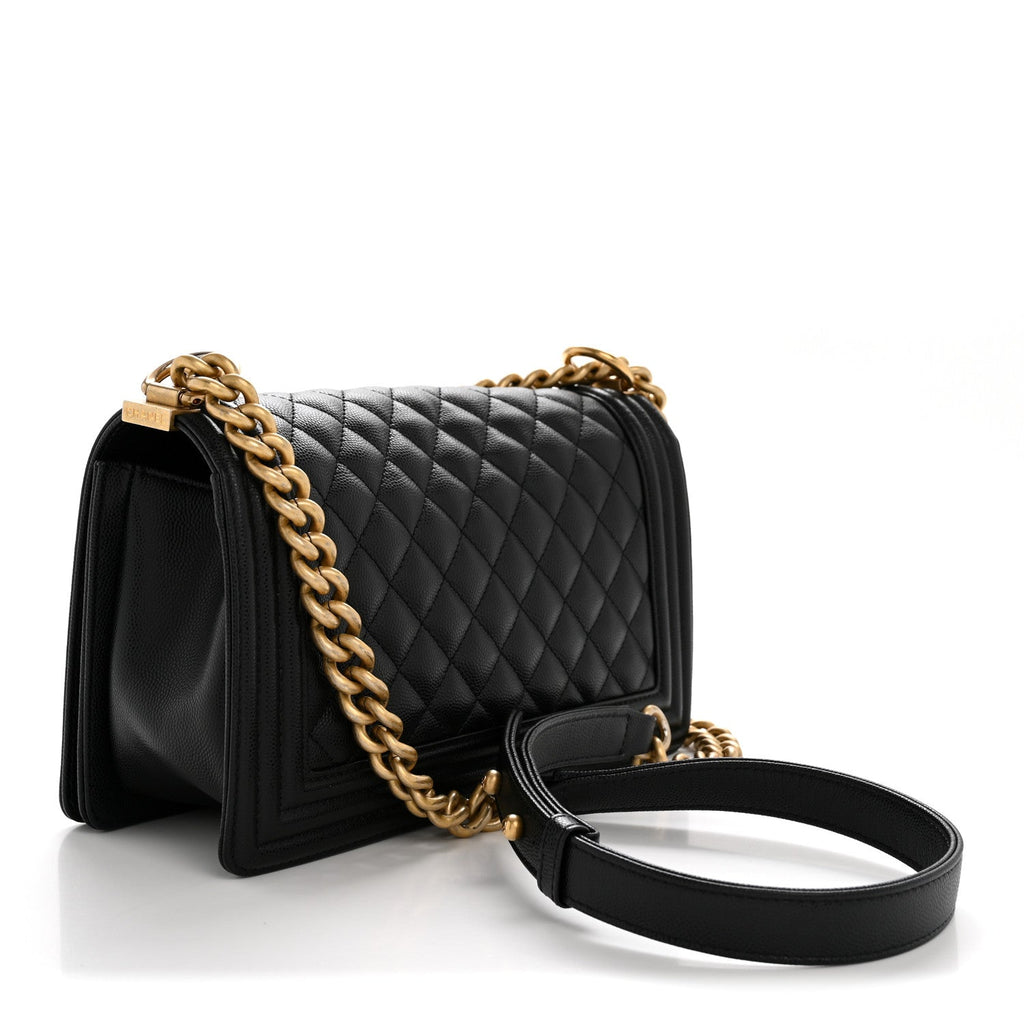 Chanel Caviar Quilted Medium Boy Flap Black