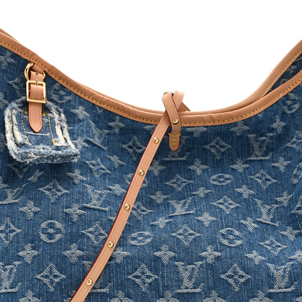 Louis Vuitton Monogram Denim CarryAll MM Blue