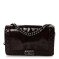 Chanel Patent New Medium Boy Reverso Flap Burgundy