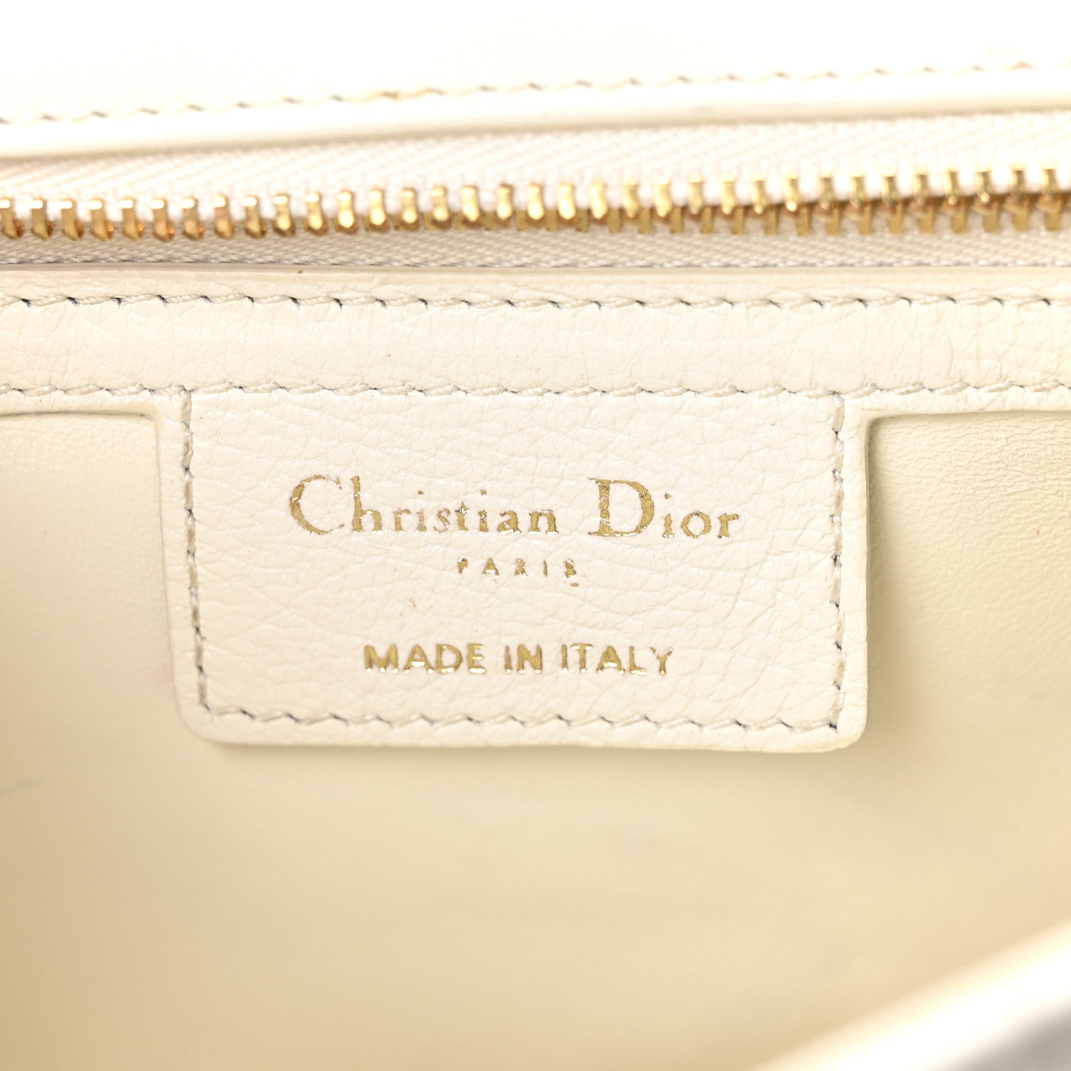 Christian Dior Supple Calfskin Cannage Medium Caro Bag Ivory