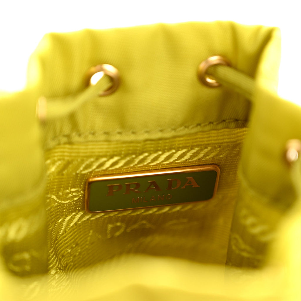 Prada Re-Nylon Saffiano Mini Icon Keychain Charm Edera