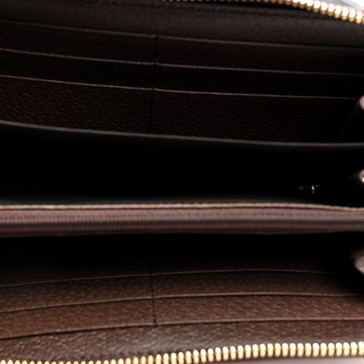 Gucci GG Supreme Monogram Web Ophidia Zip Around Wallet Brown