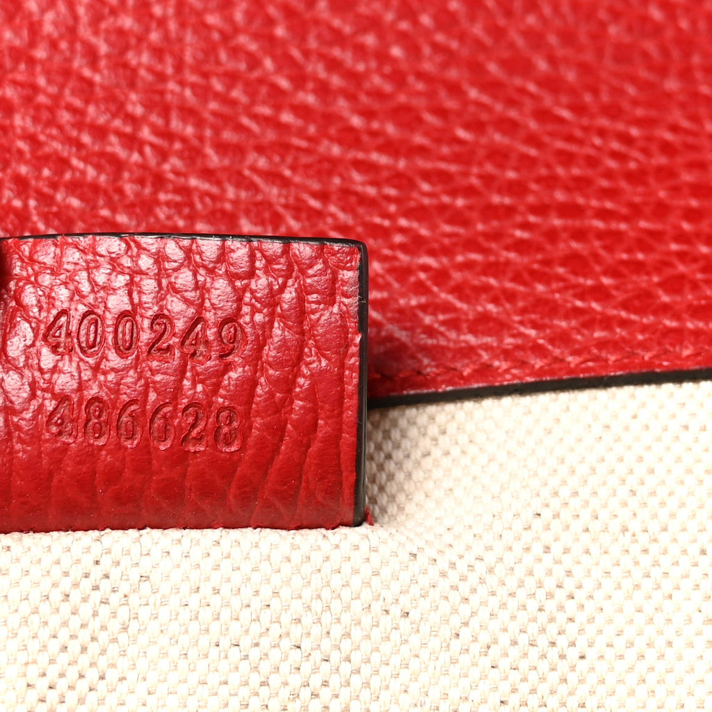 Gucci Dollar Calfskin Swarovski Crystal Small Dionysus Shoulder Bag Hibiscus Red