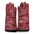 Gucci Snakeskin Lambskin Dionysus Gloves 6.5 Red