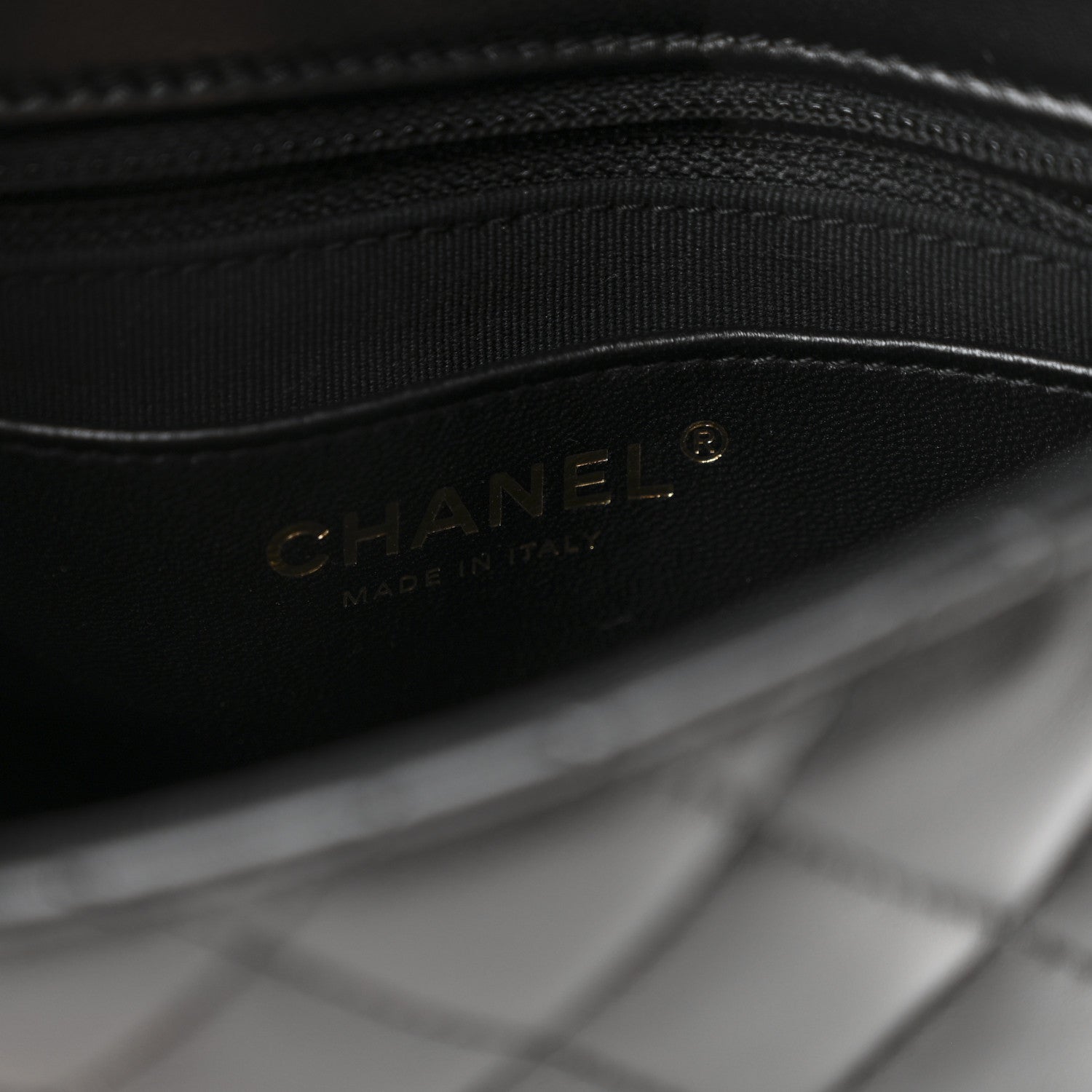 Chanel Lambskin Resin Quilted Mini Heart Square Flap Black