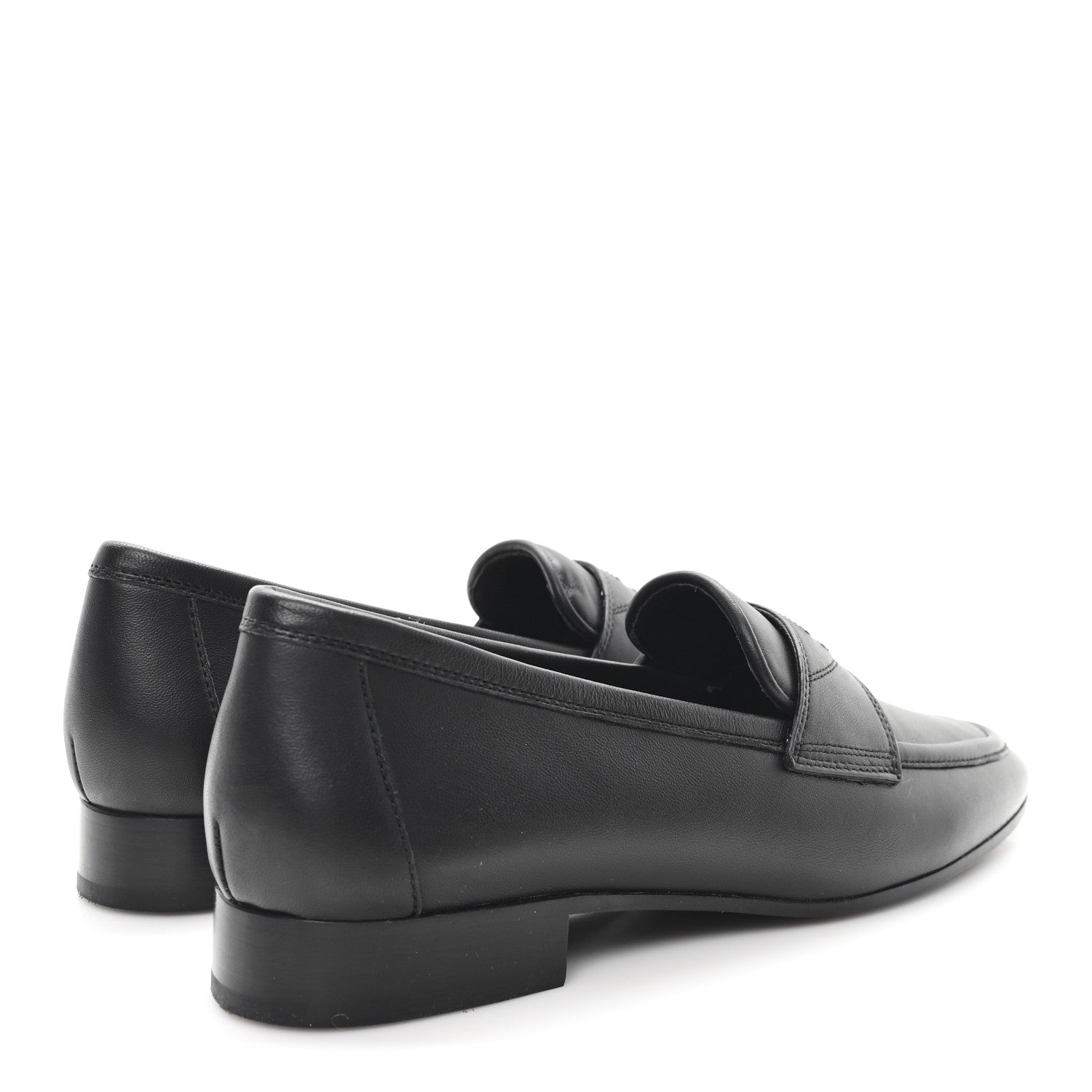 Lambskin Womens Stitched CC Loafers 38 Black