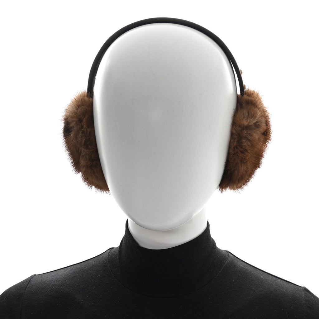 Louis Vuitton Mink Monogram Earmuffs Brown