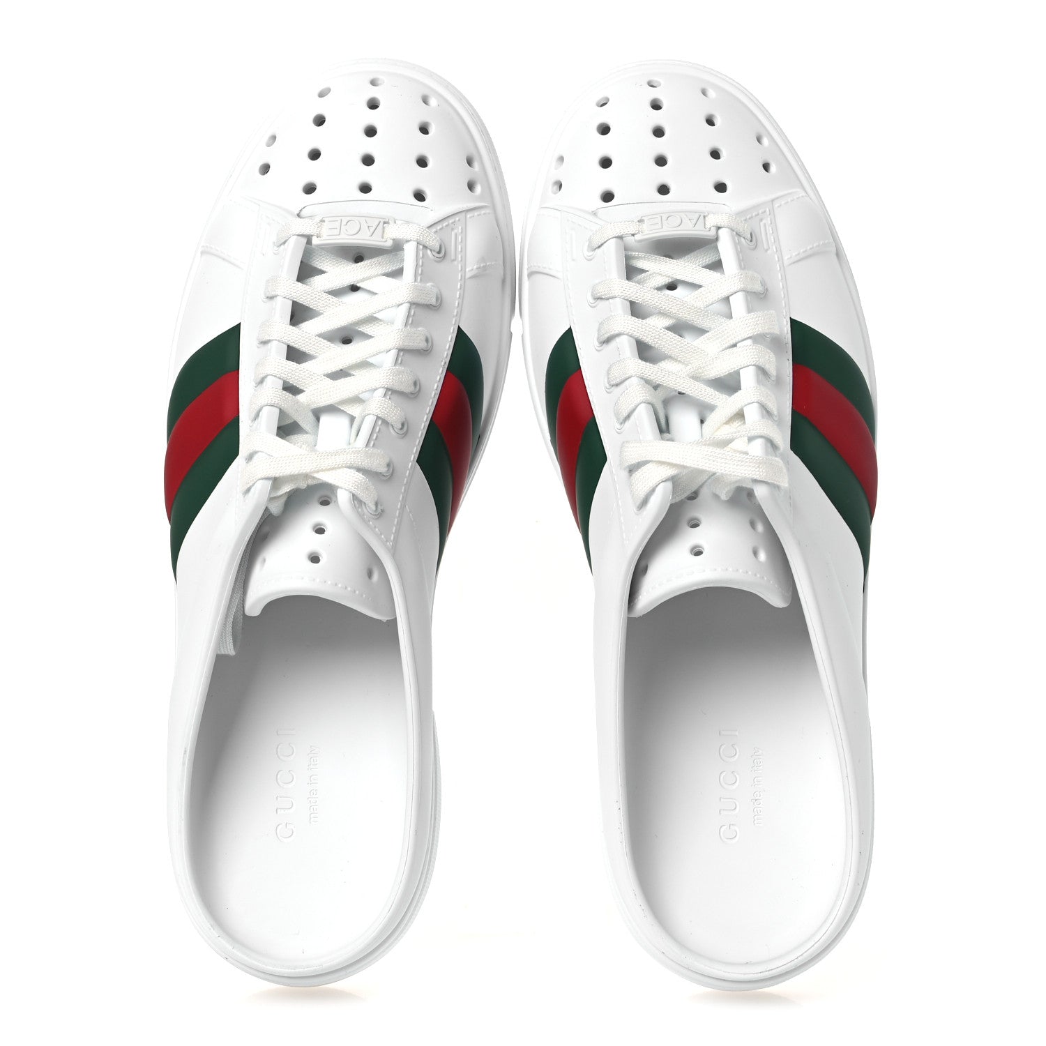 Gucci Rubber Ace Sabot Mules 42 Great White