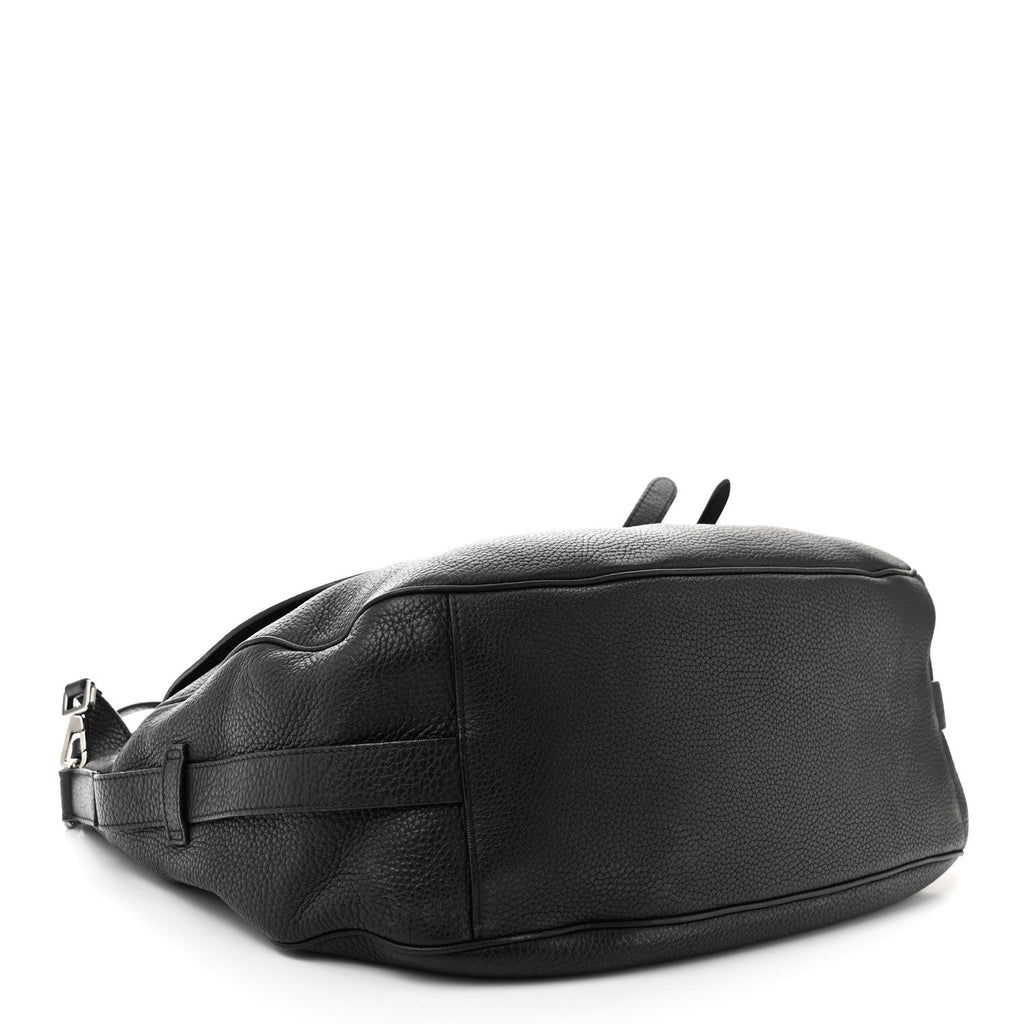 Christian Dior Grained Calfskin Saddle Soft Bag Black