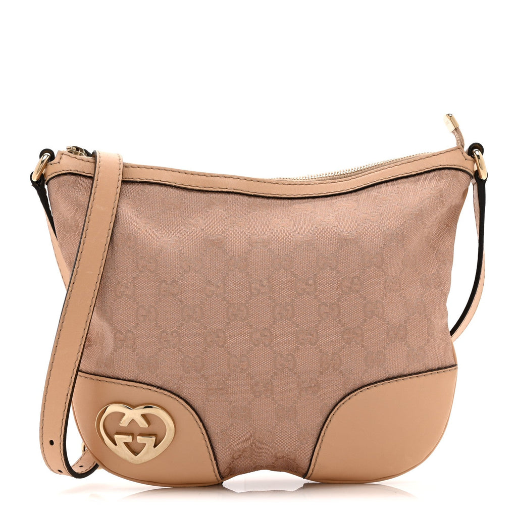 Gucci Metallic Monogram Small Lovely Heart Messenger Pink