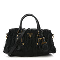 Prada Tessuto Nylon Gaufre Shopping Satchel Black