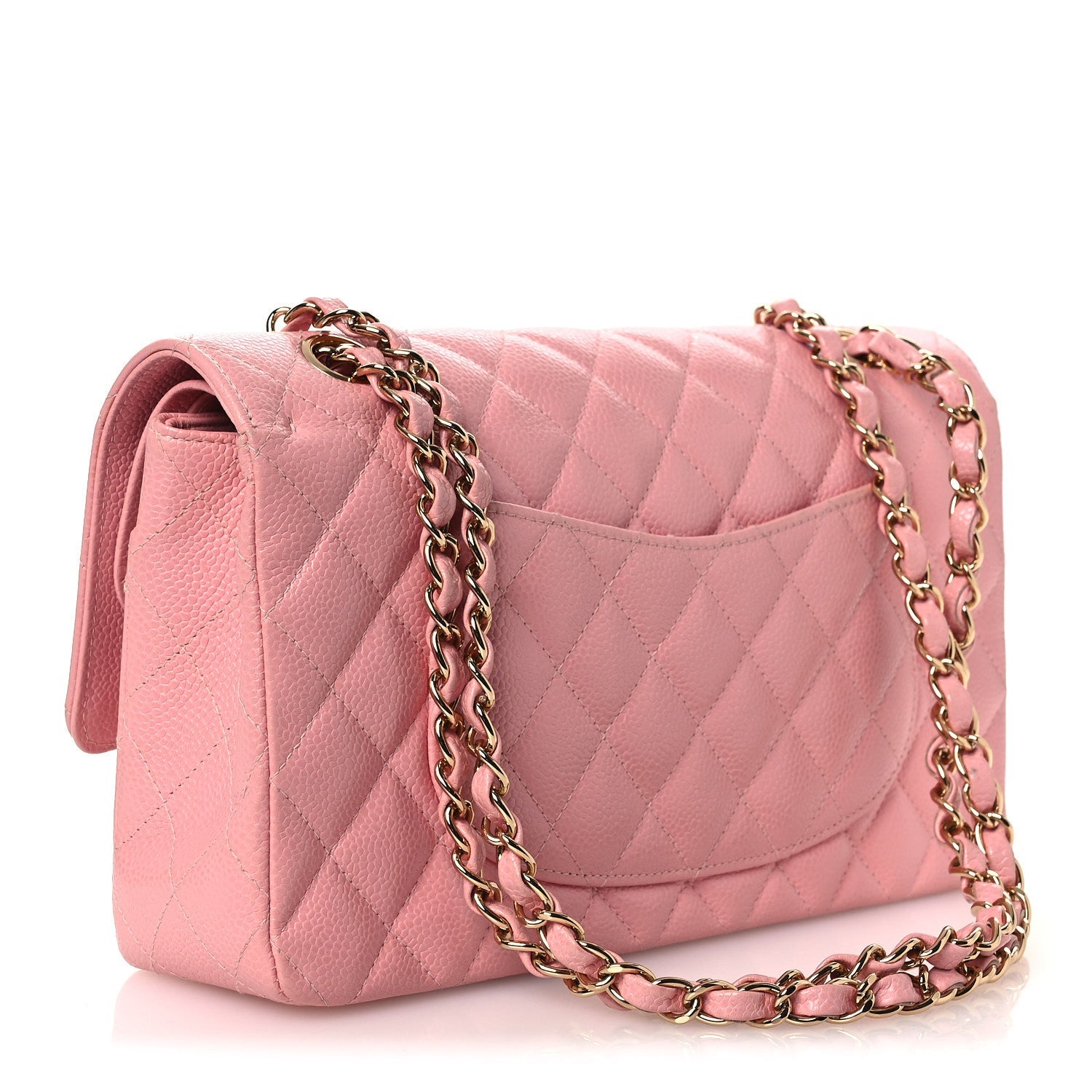 Chanel Caviar Quilted Medium Double Flap Pink