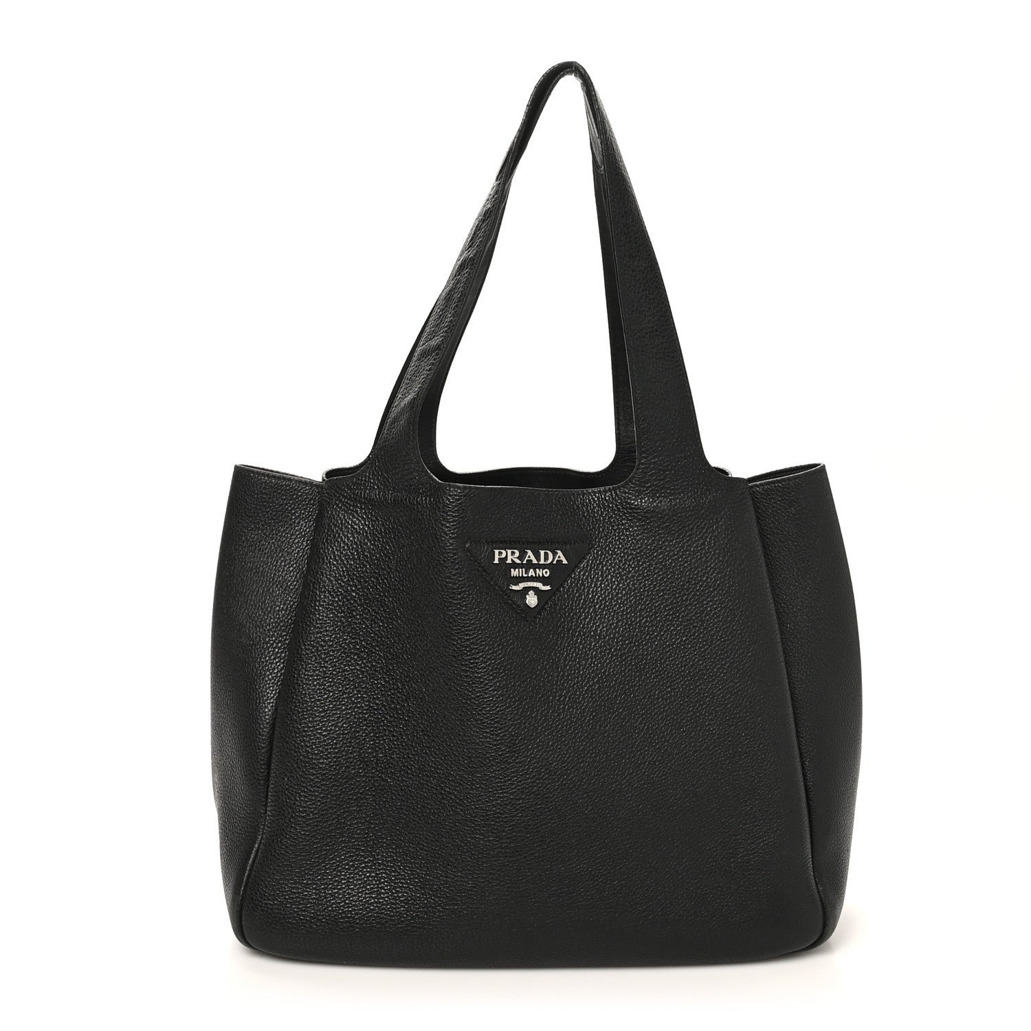Prada Vitello Daino Soft Large Dynamique Tote Black