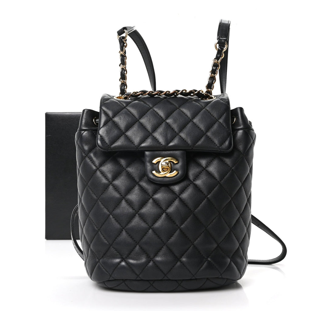 Chanel Calfskin Quilted Mini Urban Spirit Backpack Black
