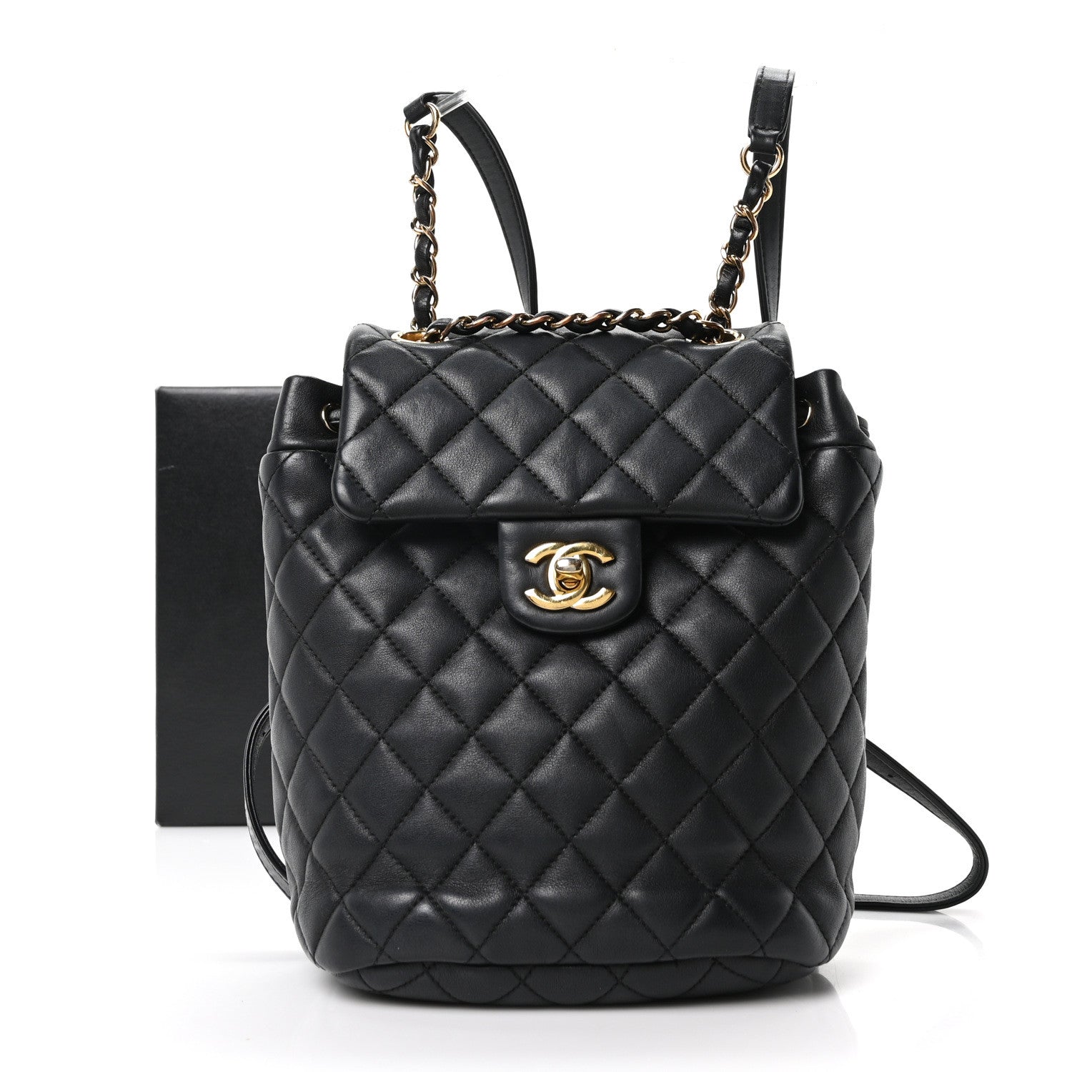 Chanel Calfskin Quilted Mini Urban Spirit Backpack Black