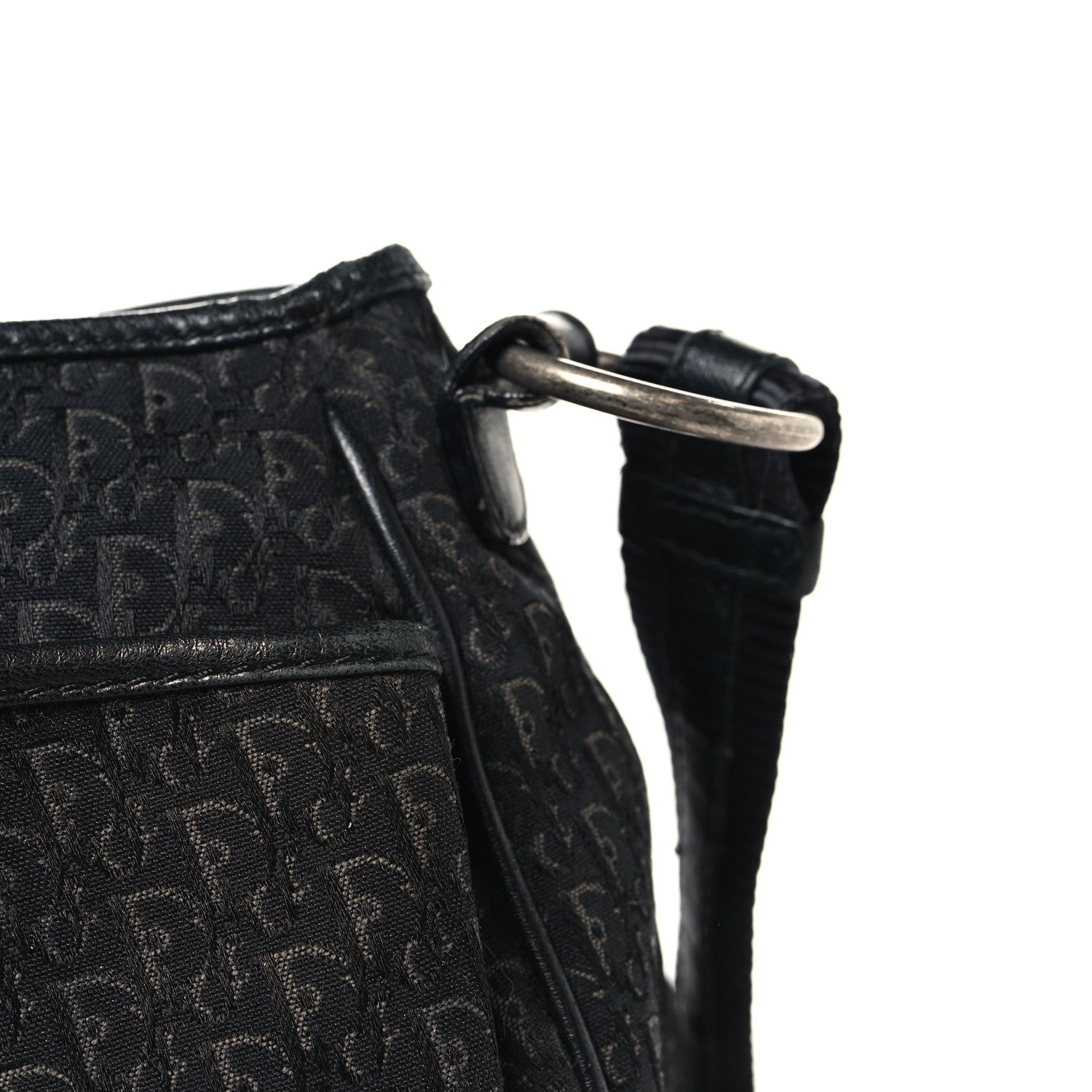 Christian Dior Canvas Diorissimo Buckle Messenger Black