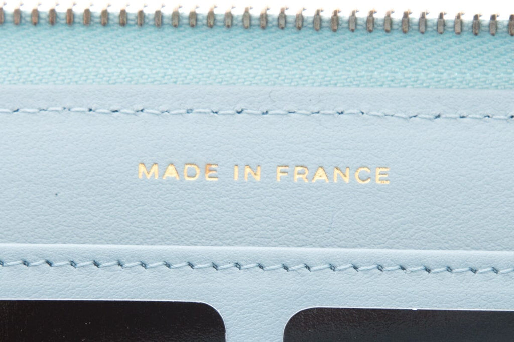 Chanel 2022 Blue Caviar Quilted Wallet