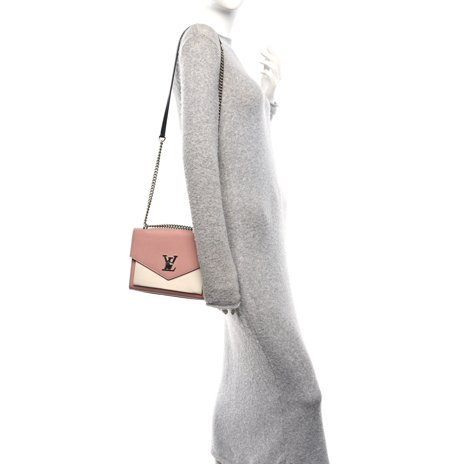 Louis Vuitton Soft Calfskin My Lockme Chain Bag BB Rose Boudoir Creme