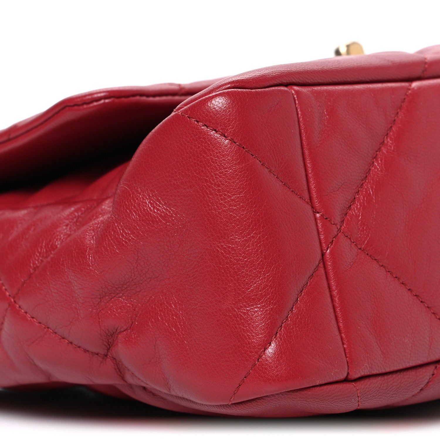 Chanel Goatskin Quilted Large Chanel 19 Flap Red