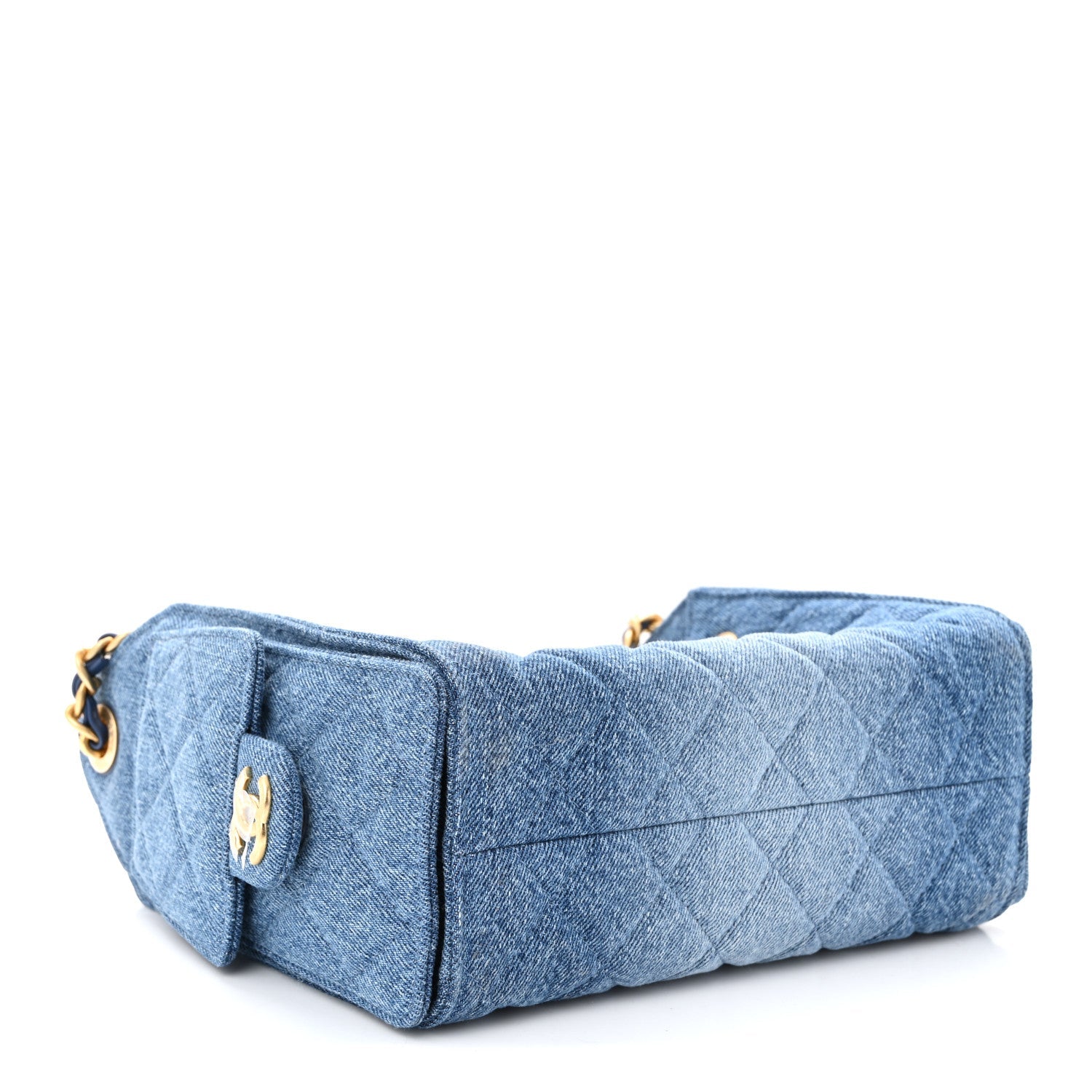 Chanel Washed Denim Quilted Mini Chanel 25 Handbag Blue
