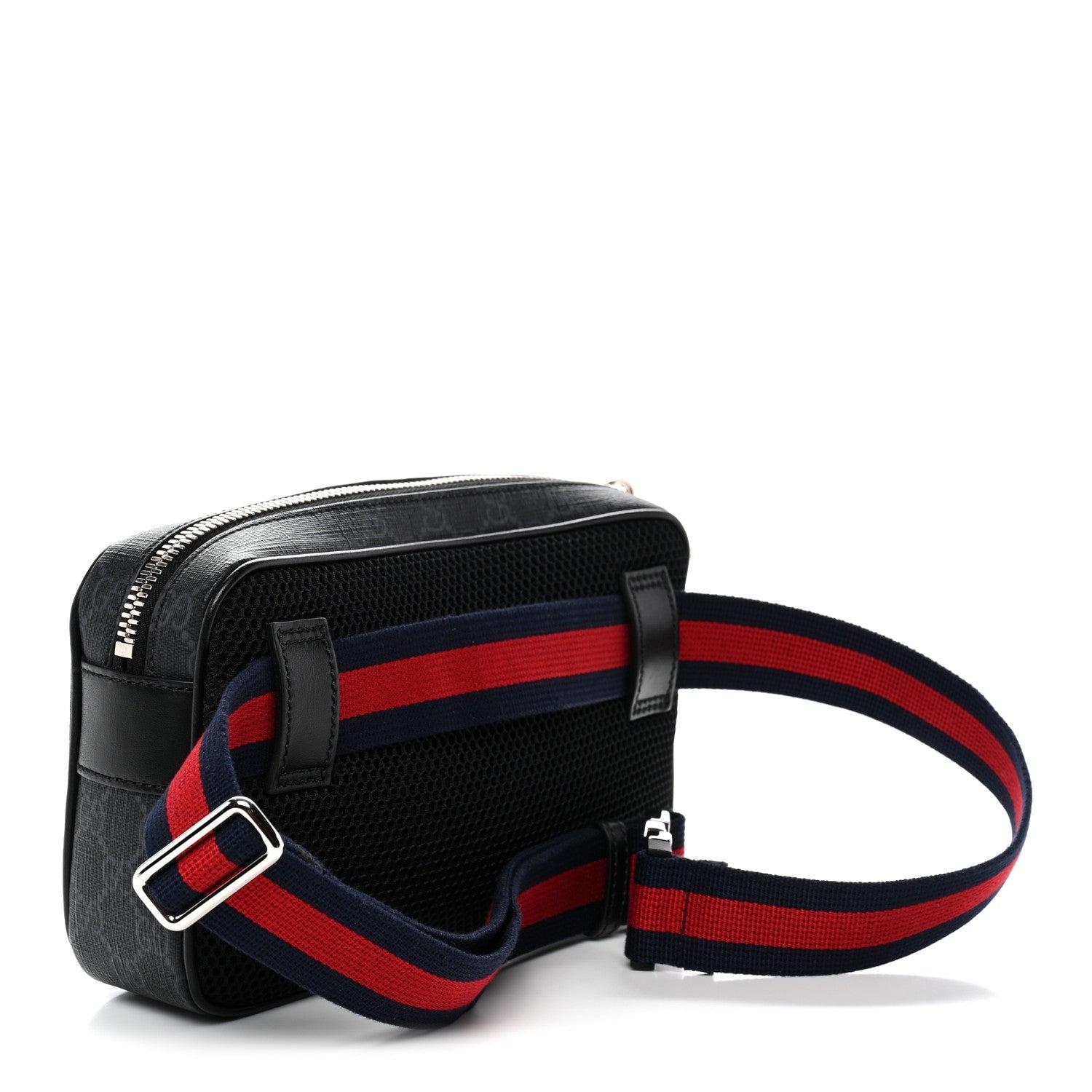 Gucci Soft GG Supreme Monogram Web Belt Bag Black Grey