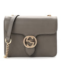 Gucci Dollar Calfskin Small Interlocking G Shoulder Bag Loess