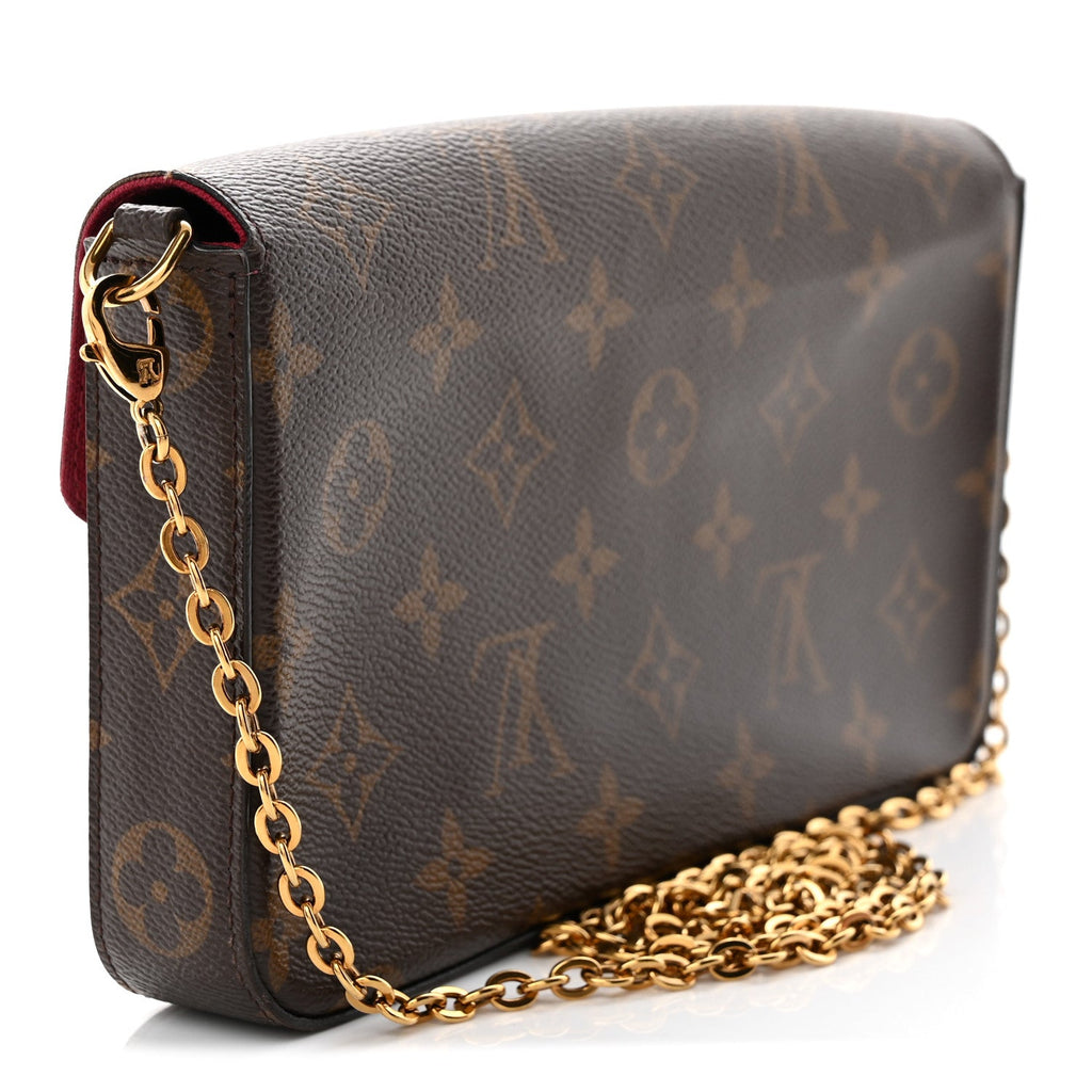Louis Vuitton Monogram Pochette Felicie Chain Wallet Fuchsia