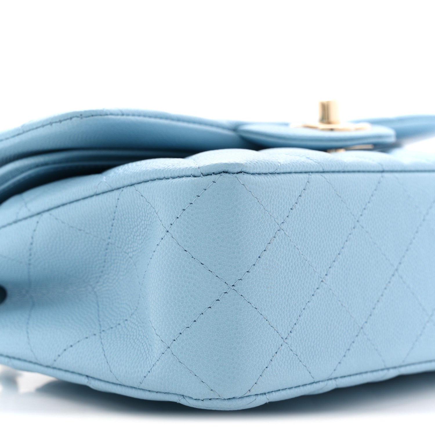 Chanel Caviar Quilted Small Double Flap Light Blue