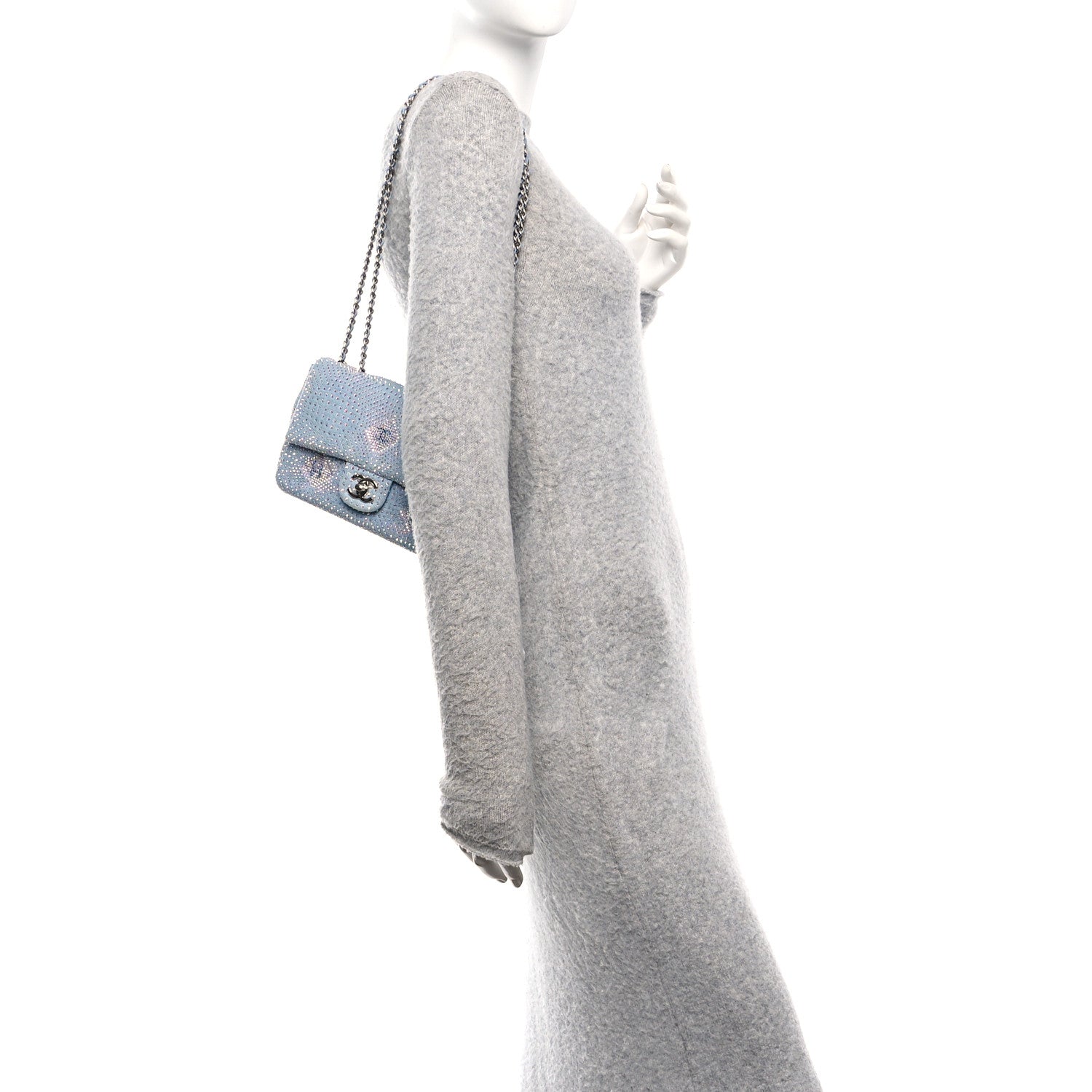 Chanel Denim Strass Evening Flap Bag Blue
