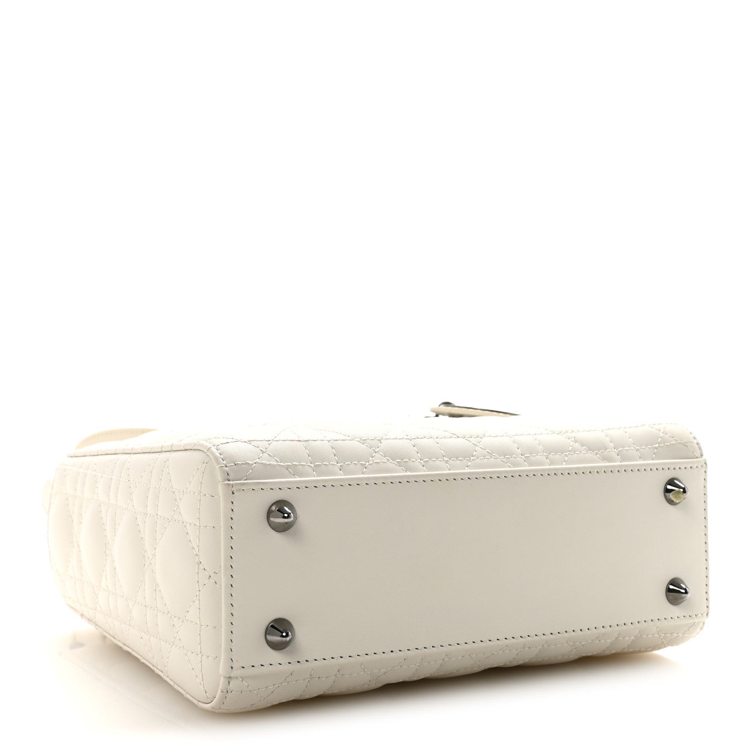 Christian Dior Lambskin Cannage Small My ABCDior Lady Dior White