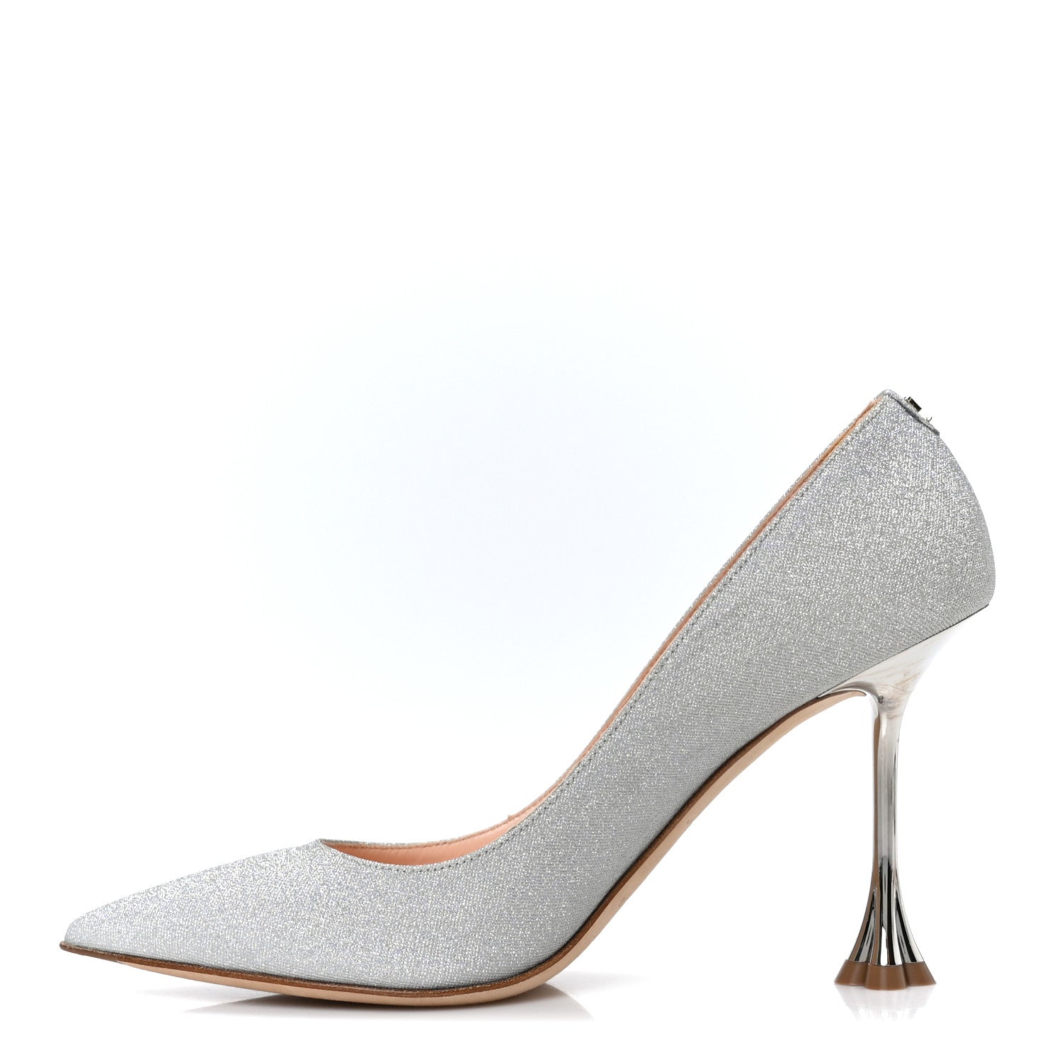 Louis Vuitton Glitter Fabric Blossom Pumps 37 Silver