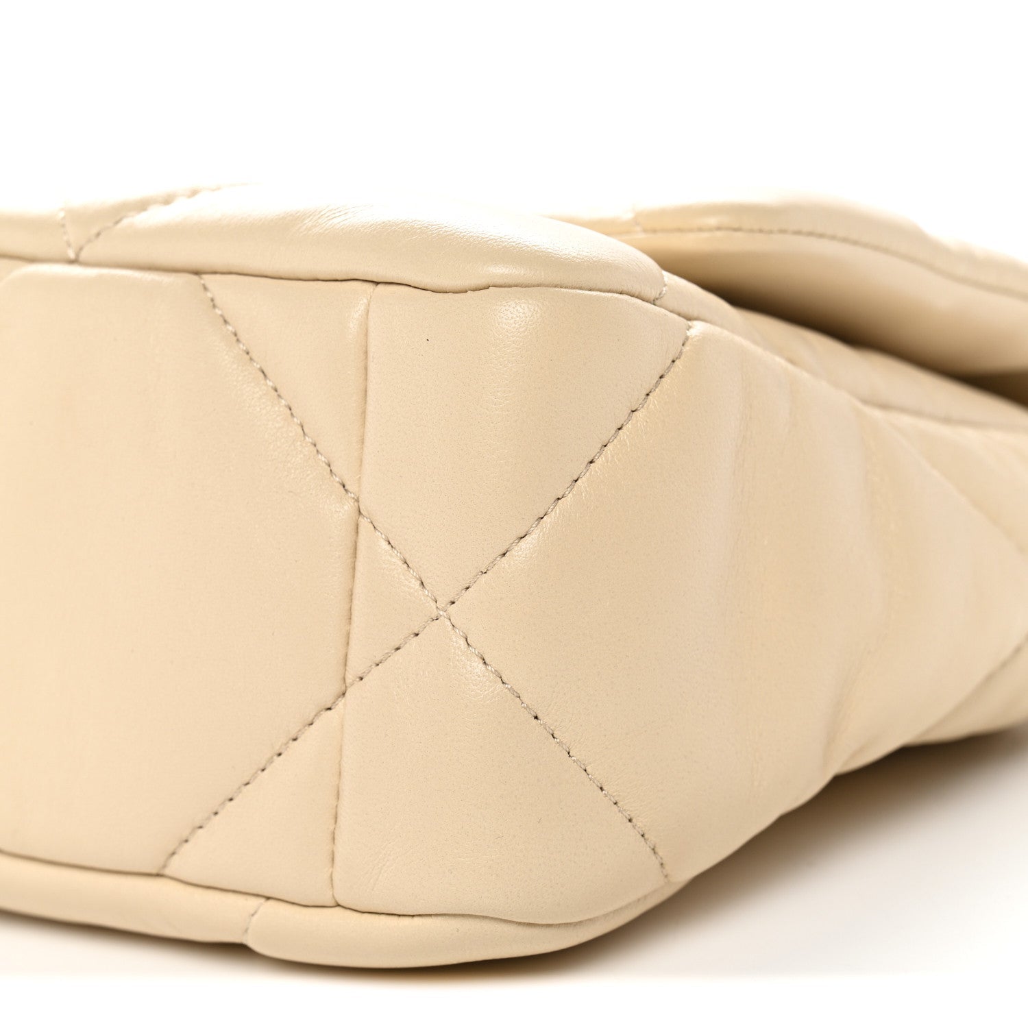 Chanel Lambskin Quilted Medium Chanel 19 Flap Beige