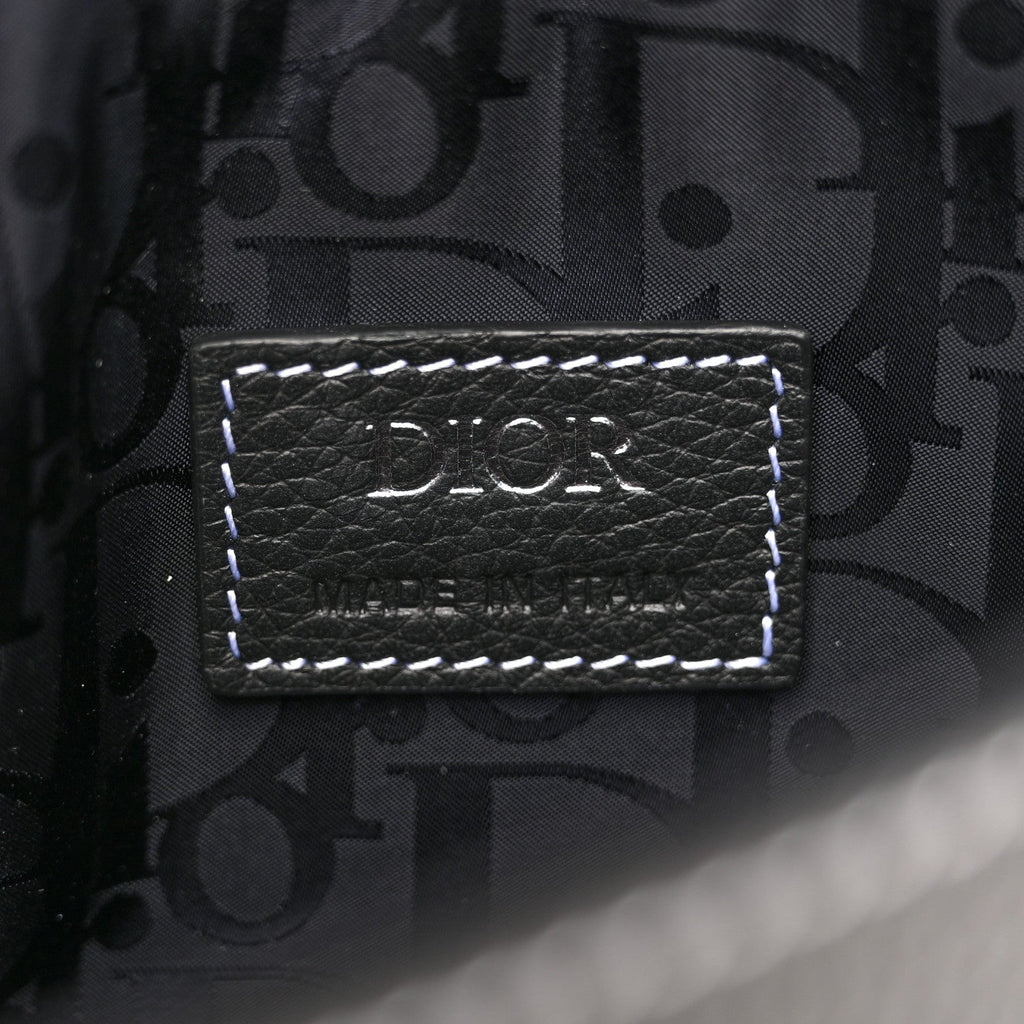 Christian Dior X KAWS Grained Calfskin Saddle Pouch Black