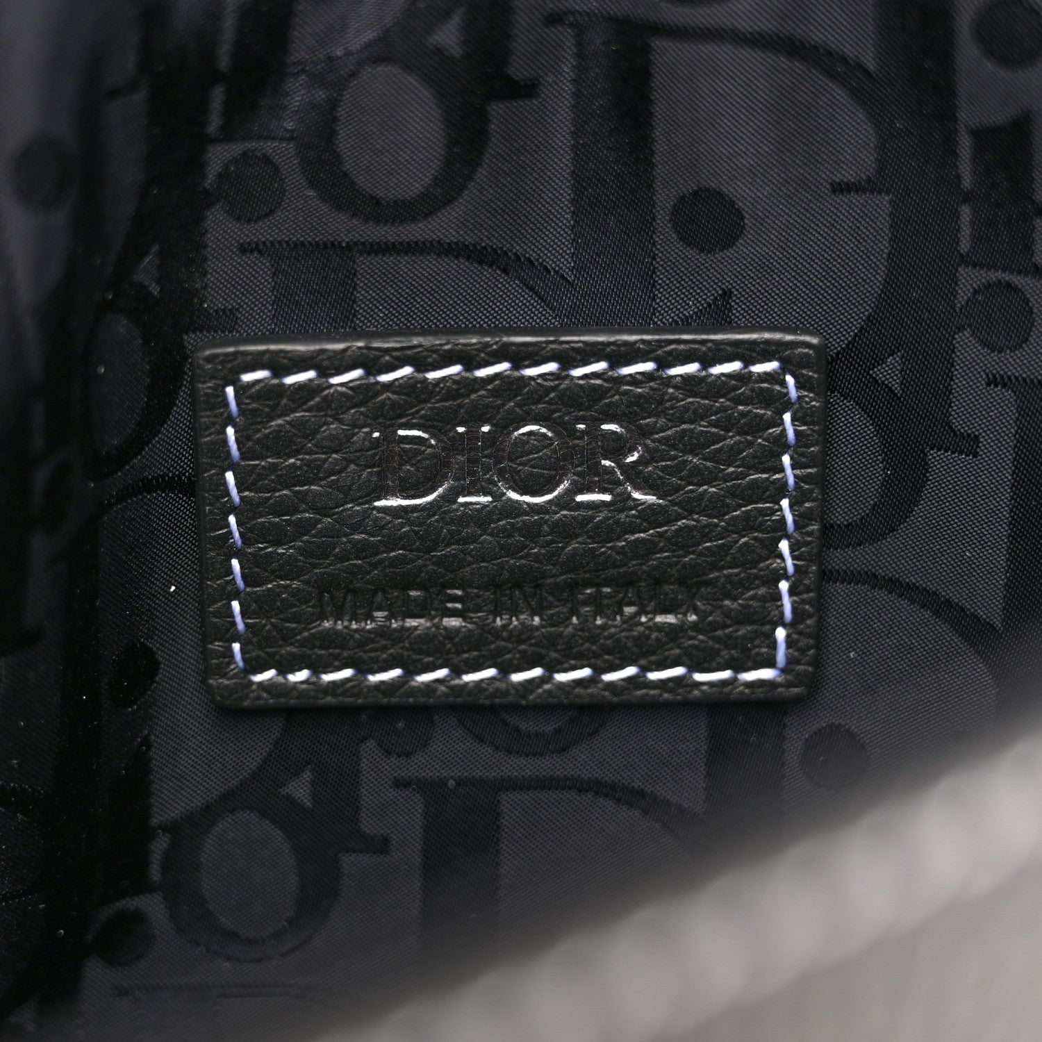 Christian Dior X KAWS Grained Calfskin Saddle Pouch Black