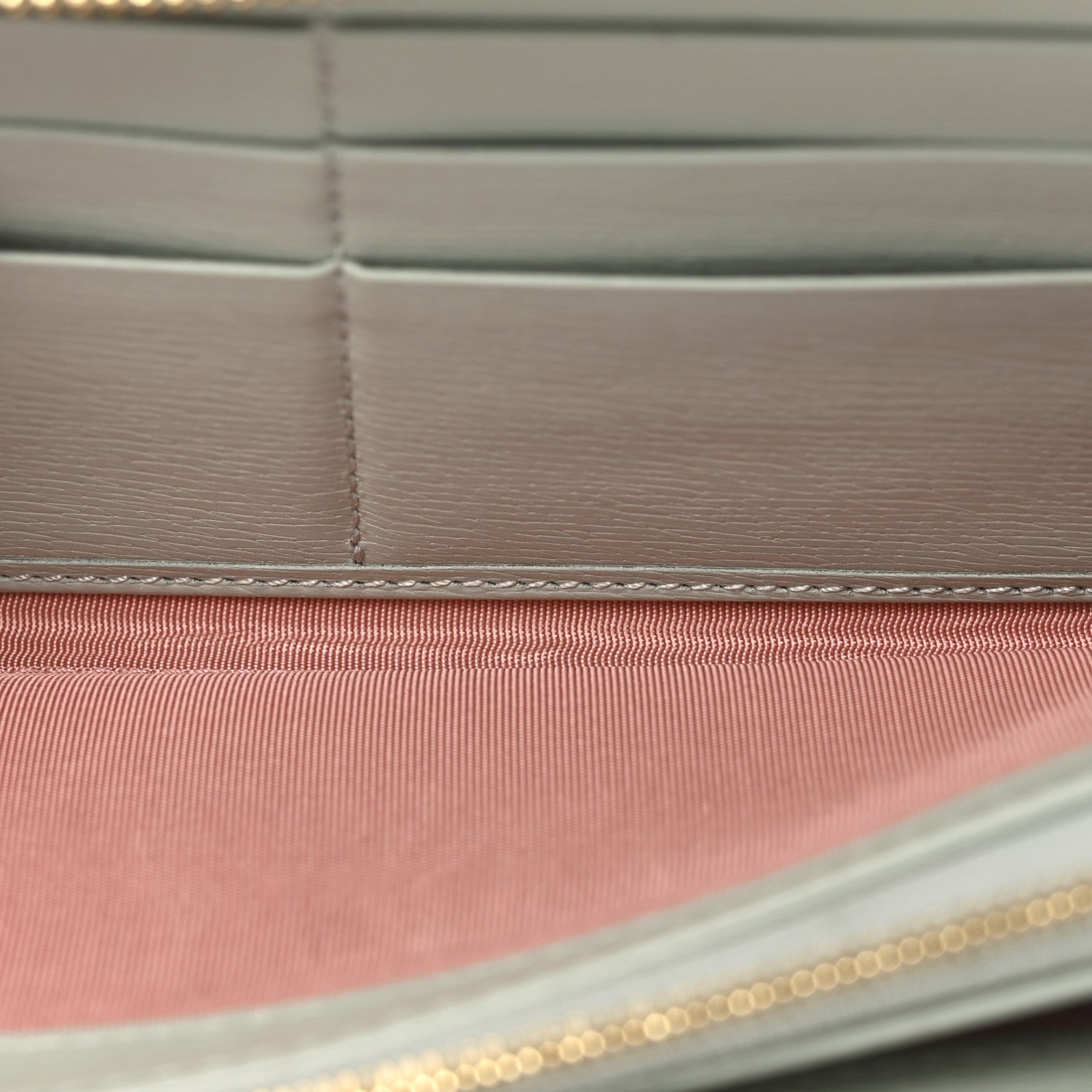 Gucci Textured Calfskin Gucci Script Zip Around Wallet Light Blue