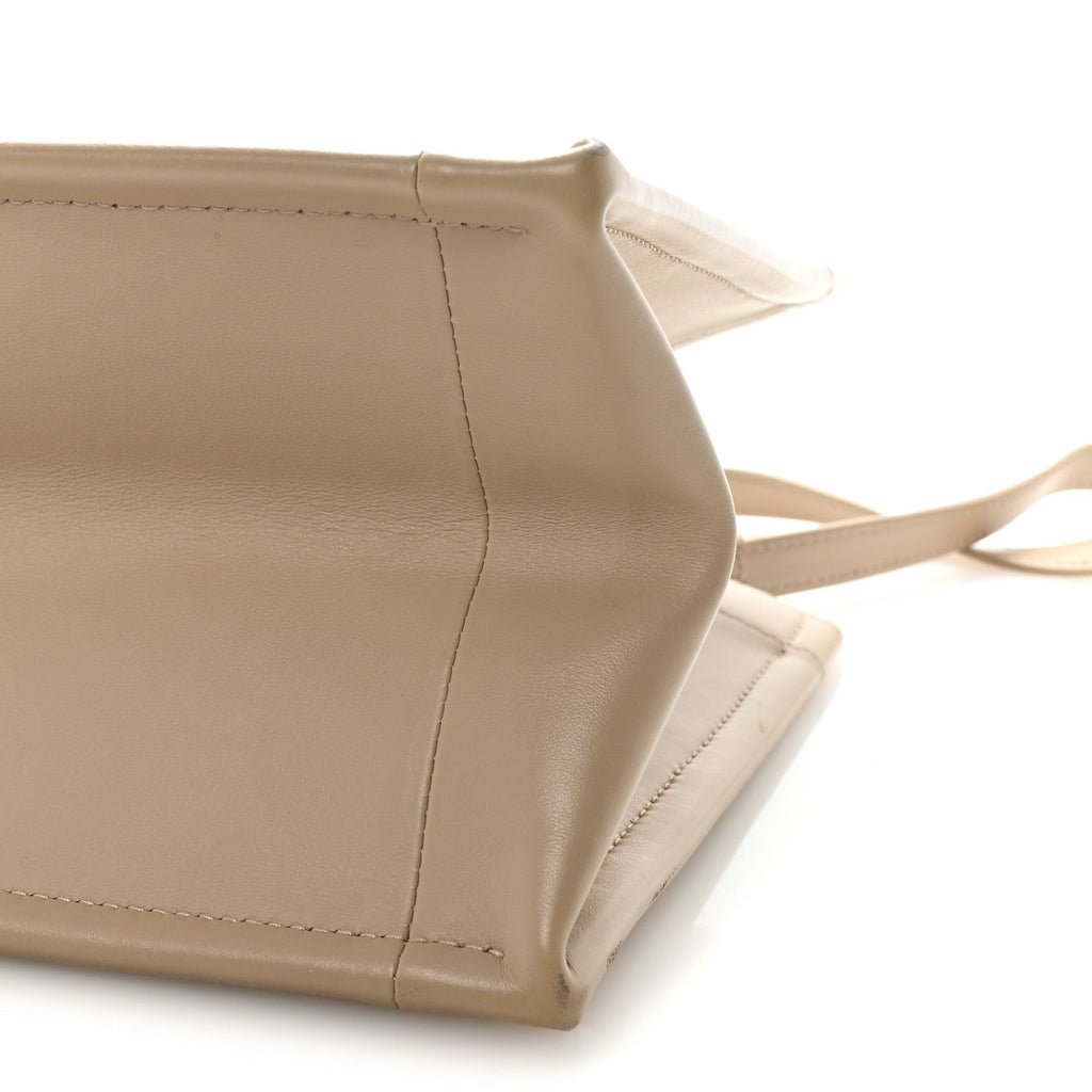 Christian Dior Calfskin Macro Cannage Small Book Tote Taupe