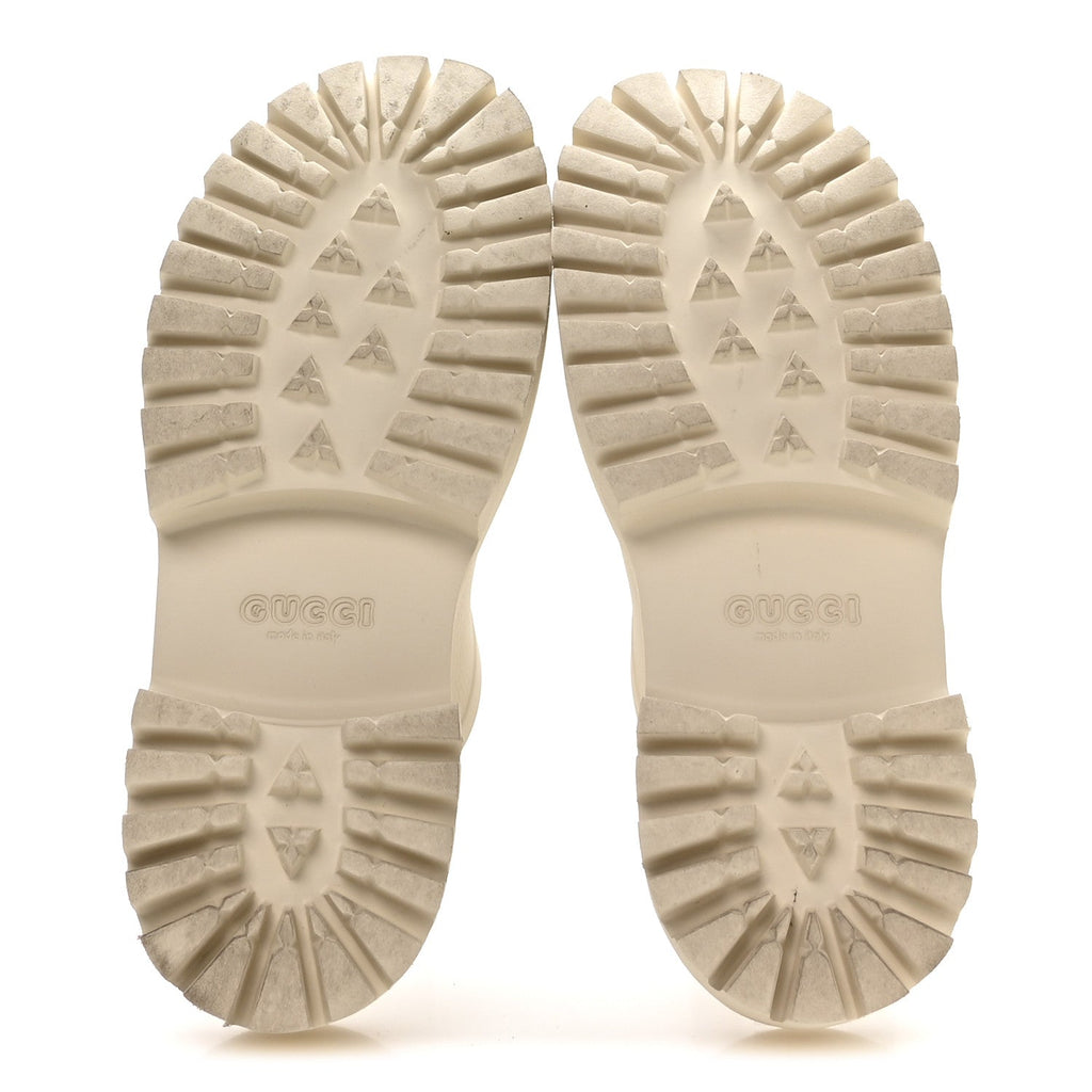 Gucci Rubber Monogram GG Go Through Platform Slide Clogs 41 Mystic White